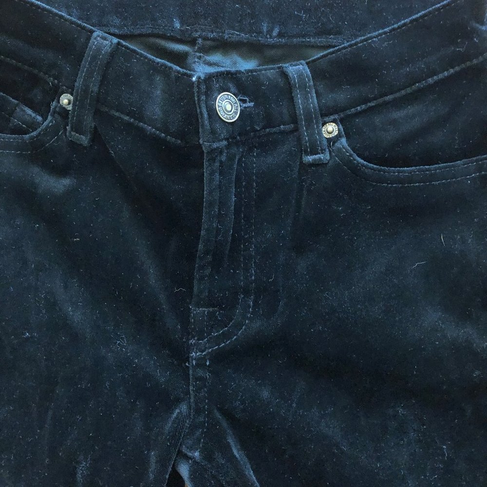 7 For All Mankind Black Velvet Straight Leg, 27